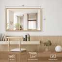 48"x30" Bathroom Mirror with Natural Wood Frame for Wall, Large Rectangle Vanity Mirror Rustic Farmhouse Decor Mirror, Anti-Rust Explosion-Proof, Hangs Horizontally or Vertically, Solid