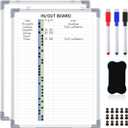 Lincia in and Out Magnetic Dry-Erase Board 24" x 18" Aluminum Framed White Board with Lines 33 Names with Magnetic Dry-Erase Marker, Eraser, and 35 Magnets Wall-Mounted for Office Employee