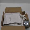 Fixwal Night Stand with Charging Station, LED Nightstand with Fabric Drawers, End Table with PU Finish, Bed Side Table, White (23.5"H (1 drawer))