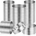 24 Pcs Tart Ring Round Stainless Steel 3.15 Inches and 2.36 Inches Perforated Tart Ring, Metal Pastry Mold Heat-Resistant Perforated Cake Mousse Rings Small Fruit Tarte Crust Tools for Baking