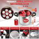 18/8 Stainless Steel Pressure Cooker 8 Qt, [One-Hand Locking] Pressure Cooker,[3-In-1] Olla de Presion, Induction, Gas Stovetop Compatible, Includes Glass Lid & Steamer Rack