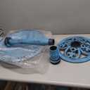 VIVOHOME Polyresin Antique Outdoor Blue Garden Bird Bath and Solar Powered Round Pond Fountain Combo Set