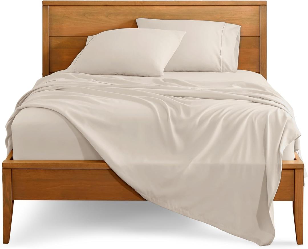 Bare Home Queen Sheet Set - 1800 Ultra-Soft Microfiber Queen Bed Sheets - Double Brushed - Deep Pockets - Easy Fit - 4 Piece Set - Bedding Sheets & Pillowcases (Queen, Wheat)