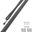 QBA 24 Outlet Metal Power Strip, Extra Long Heavy Duty Power Strip with 10FT Extension Cord, Mountable for Warehouse Garage Workench, ETL Listed, Black