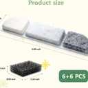 2 x 6 Pack Cat Water Fountain Filter Replacement, Fits Wireless Cat Fountain Filter, Multi-Layer Filtration Pet Fountain Filter Replacement, 6 Filters + 6 Pre-Filter Sponges