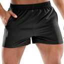 MIER Men's 3 Inch Athletic Running Shorts with Brief Liner Quick Dry Gym Active Workout Lined Shorts with Zipper Pocket