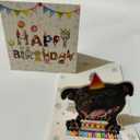 3 x Staffordshire Bull Terrier Birthday Card 3D Pop Up  Staffy with Party Hat & Birthday Cake, Funny Birthday Card for Staffy Lovers, Staffordshire Bull Terrier Mom Dad Gift, 6x6 Inch, Includes Envelope