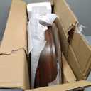 Decor Therapy Simplify Half Round Accent Table, Walnut, 28.25w 11.8d 28.25h