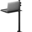 Mount-It! Mobile Projector and Laptop Stand (2 Shelves), Rolling Cart with Ventilated Tray, Heavy Duty, Height Adjustable Laptop and Projector Presentation Trolley, Black
