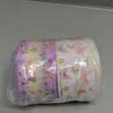 Tigeen 2 Rolls 20 Yards Butterfly Wired Edge Ribbon 1.6" Purple Butterfly Flower Burlap Ribbon for Gift Wrapping DIY Crafts Wreath Bow Thanksgiving Wedding Baby Shower Birthday Party Decoration