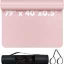 Large Yoga Mat 79"x40"x1/2 Inch, 12mm Extra Thick Exercise Mat for Home Workout, Non-Slip Workout Mat for Women & Men, Pilates Mat for Flooring Fitness and Stretching (Pink)