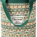 HSOOVZN Women Tote Bag, Small Jute Casual Tote's Handbag Embroidered Personalized Bag, Reusable Grocery Shopping Bags