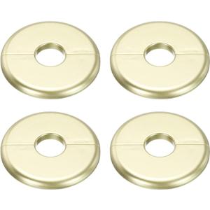 uxcell 4pcs Wall Split Flange 80mm / 3.1" OD Escutcheon Plate ABS Round Self-Adhesive Plumbing Cover Plates for 22mm / 0.9" Dia Water Pipe Faucet Decoration Accessories, Gold