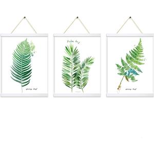 Magnetic Poster Hanger Frame In White 3 pack, 16x24, 16x20, 16x16, Poster Frame Wooden Magnetic Hanging Kit for Walls Map Canvas Artwork