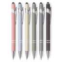 Bribobo Ballpoint Pen 2-in-1 Stylus Retractable Ballpoint Pen with Stylus tip, Metal Stylus Pen for Touch Screens, 1.0 mm Black Ink (Pastel Color) 6 Pack