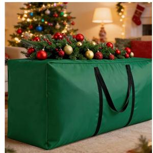 Extra Large Christmas Tree Storage Bag, 70" L X 30" W X 20" H Christmas Tree Bag Fits Up 912 Ft Tall Artificial Trees Waterproof Heavy Duty Xmas Storage Bags with Handles Double Zippers, Green