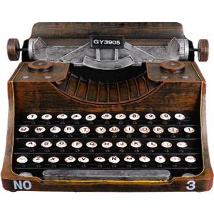FOMIYES Classic Manual Typewriter Model Vintage Typewriter Figurine Iron Art European Style Statue for Cafe Bar Home Cabinet Decor Photo Prop Black