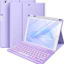 Hamile for iPad 9th Generation Case with Keyboard 10.2 Inch - Backlit Wireless Detachable Folio Keyboard Cover with Pencil Holder for iPad 8th Gen/7th Gen/iPad Pro 10.5"/iPad Air 3rd Gen (Purple)