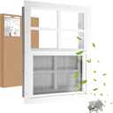 16" W x 16" H Shed Window,Sliding Window, Aluminum White Flush Mount with Tempered Glass and Stainless Steel Screen, Playhouse Window, Chicken Coop Window, Household Window.(White 1 Pack)