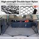 Premium Dual-Layer Nylon Cargo Net-Adjustable Elastic Trunk Storage Net with Hook-Cargo Net for Pickup Truck Bed for SUVs, Cars, and Trucks(35.4x15.7 Inch)