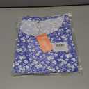 PLOKNRD Women's Casual Dress Summer Short Sleeve T-Shirt Dress Crew Neck Basic Dresses 2025 (Blue White Flower, XL)