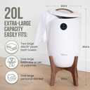 Fontaines Luxury Towel Warmer for Bathroom, Spa - Large Heated Thermal Bucket, Wood Handle, Safe Auto Shut Off, Fits Up to Two Large 40x70 Oversized Towels or Robes - White