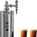 The Original Royal Brew Nitro Cold Brew Coffee Maker - Gift for Coffee Lovers - 128 oz Extra Large Home Keg, Nitrogen Gas System Coffee Dispenser Kit
