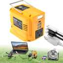 200W Portable Power Inverter for DeWALT 20V,Outdoor Generato Battery Converter with 2 USB&LED&AC Battery Powered Outlet,Convert DC 18V/20V to AC 110V-120V Portable Power Station(Tool Only)