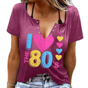 80s Outfit for Women I Love The 80's Shirts Fashion 80s Themed Clothing for Birthday Party Gift Purple, Small