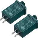 Feekoon 2 Pack Replacement Yard Inflatable Adapter, 12vdc 1.5a Class 2 Power Supply for Xmas Tree Lights, Halloween Christmas Inflatable Decoration, 120v 60hz Yard Inflatable Power Supply Plug