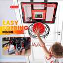 Indoor Basketball Hoop Pro for Kids, Over The Door Basketball Hoop Indoor with LED Light/Scoreboard/4 Balls- Upgraded Anti-Impact Backboard, Basketball Toys Gifts for 6 7 8 9 10 11 12 Year Old Boys