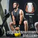Kettlebell Wrist Guards, Sweat Weighted Wristbands with Insert Support, Shock-Absorbing Sleeve Protector for Athletes Fitness Strength Training