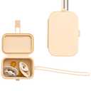 Baby's Aid Silicone Pacifier Case, No Open Slot with Patented Closure, Dishwasher Safe, Attaches to Diaper Bag or Stroller, Holds 2 Pacifiers, (Buttercream)