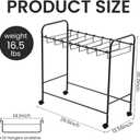 Pants Rack Trolley, Rolling Trolley with 30 Pants Hangers and Storage Shelf, Pull Out Pant Rack for Closet - Space Saving Organizer for Jeans Scarves Trousers, 30" x 30" x 13.5"(Black)