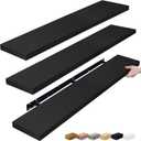 Sorbus Floating Shelves for Wall - 55 Inch Extra-Long Bathroom Shelves, Wall Decor for Bedroom, Kitchen, Living Room, Book Storage - Mounted Floating Shelf with Hidden Brackets (Black, 3 Pack)