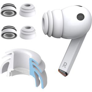 Premium Multi-Flange Eartips for Galaxy Buds3 Pro (White, Medium)  Always Fits, Never Slips