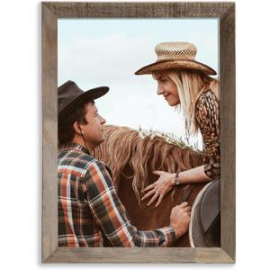 Axeman Rustic Picture Frame A2, Reclaimed Barnwood Frame with Beveled Edge