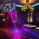 9 Eyes DJ Disco Light, RGB Party Stage Lights by Remote and DMX512 Control, Sound Activated LED Pattern Strobe Lights for Parties Live Light Show Xmas Bar Club Disco Dancing (21 Eyes Lights)