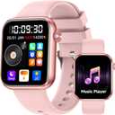 KPEP Smart Watches MP3 Player 2 in 1, 1.85" HD Smartwatch for Men Women, Answer/Make Calls, Sleep/SpO2/Heart Rate Monitoring, 100+ Sports Modes, IP68 Waterproof Fitness Tracker for iOS Android, Pink