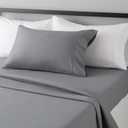 Amazon Basics Lightweight Breathable Brushed Microfiber 3-Piece Bed Sheet Set With 14-Inch Deep Pockets, Wrinkle Resistant, Twin XL, Dark Gray, Solid