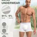 Men's Underwear Pack, Modal Boxer Briefs, Breathable Underwear for Men, Ultra Soft & Comfortable & Moisture-wicking (White, M)