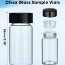 20ml Clear Small Glass Vials with Screw Caps, Small Vials for Essential Oil, Leak-Proof Sample Vials with Lids(10pcs)