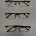 Reading Glasses for Men, 2.0 Blue Light Blocking Reading Glasses Metal Readers (3 Pack(gun/Black/Brown))