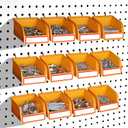 ELEAD Pegboard Bins Organizer Set 12-Pack - Durable Storage Tray for Screws, Nuts, Bolts, Hardware, Crafts, Accessories | Fits Standard Pegboards | 16 Labels for Garage Workshop Craft Room