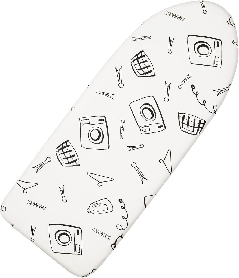 Seiritex Table Top Ironing Board Cover 12 x 32 inch, 3 Layers Small Iron Board Cover, Heat Reflective Thick Padding with Elasticized Edges (White)