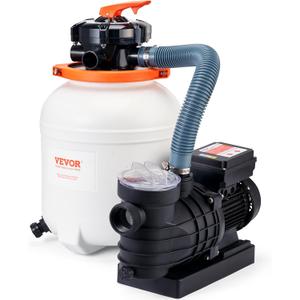 VEVOR 12-inch Sand Filter Pump for Above Ground, Digital Programmer Timer, 3000GPH, 1/2 HP Pool Pumps System & Filters Combo Set with 6-Way Multi-Port Valve & Strainer Basket, Easy Installation (White)