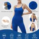 LOVESOFT Women's Strappy Backless Seamless Leotards Yoga Jumpsuit - Tummy Control Sleeveless Romper with Adjustable Straps (L)