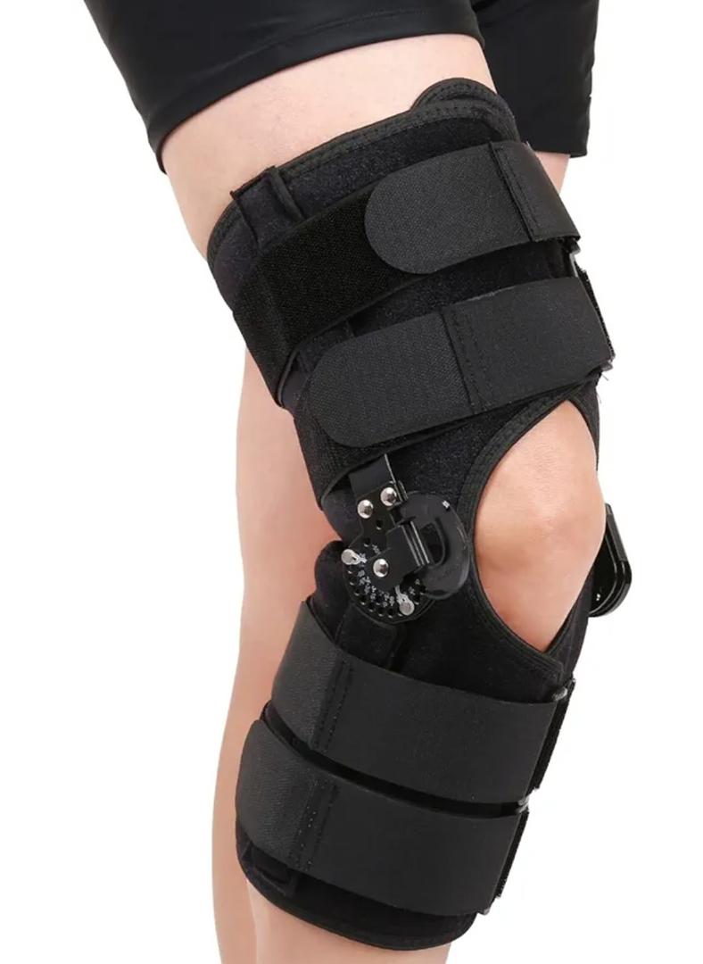 Hinged ROM Knee Brace with Side Stabilizers, Post Op Knee Immobilizer for Arthritis, ACL, MCL, PCL, Meniscus Tear, Medical Orthopedic Support After Surgery (Upgraded Version, Small)