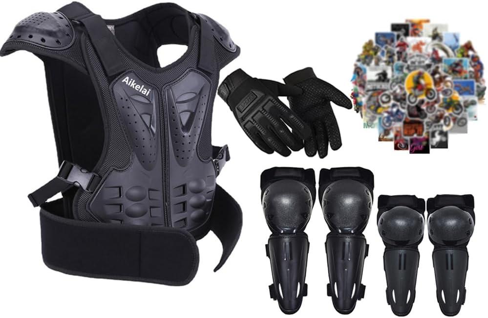 Kids Dirt Bike GearKids Motorcycle GearYouth Chest Protector with Elbow Knee Shin Pad and Gloves, Motocross Protective Gear, Dirtbike Full Body Protection Suit (Small)