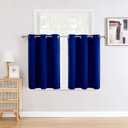 ChrisDowa Small Window Curtains for Kitchen and Bedroom - Grommet Short Thermal Insulated Room Darkening Curtains (2 Panels, Royal Blue, 42 x 36 Inch)